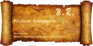 Michna Radamesz névjegykártya